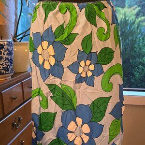 Roxy Blue Retro Stretch Floral Skirt M